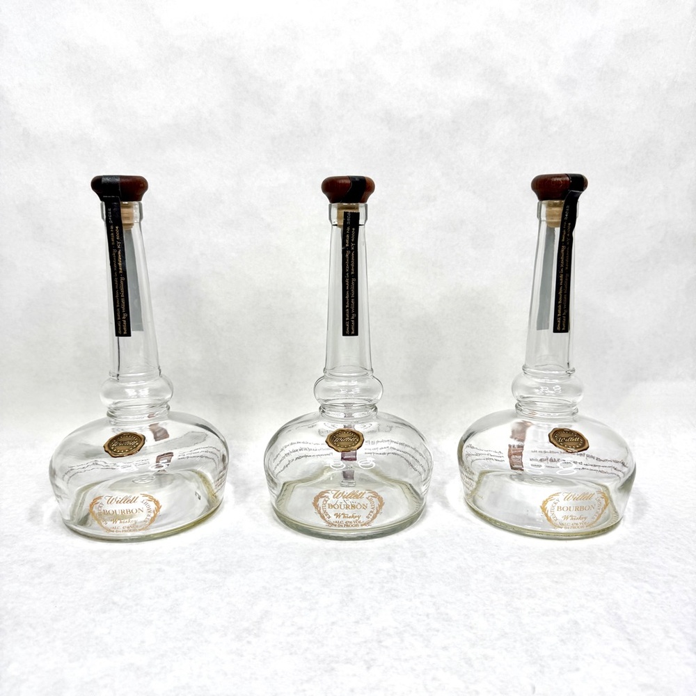WILLETT BOURBON Empty Glass Bottles - Set of 3 - 750 mL